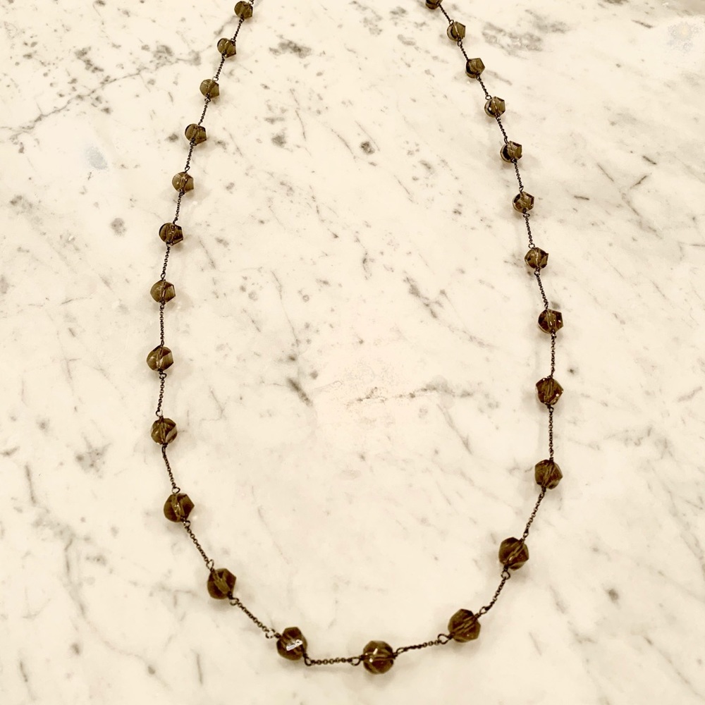 NWOT - Banana Republic Smoke Glass Bead Necklace